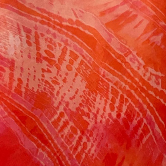 Chicos Sheer Tunic Top Coral‎ Pink Shirt Cover Up Beaded V Neck Long Sleeve 12 - Picture 6 of 10